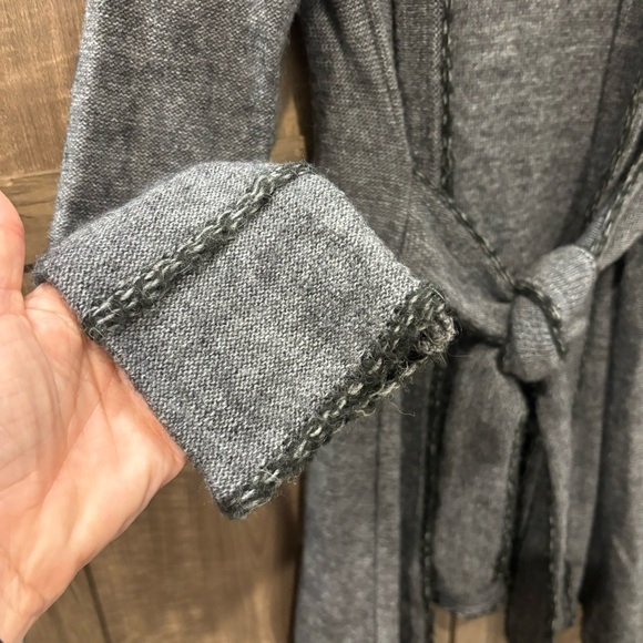 Joseph Ribkoff size 4 Cardigan Sweater Open Front Attached Belt Gray - Picture 6 of 9